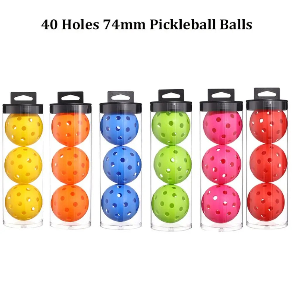 High Visibility 40 Hole Pickleballs 74mm with Bucket - 3PCS